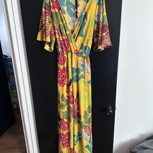 Floral Yellow Maxi Dress